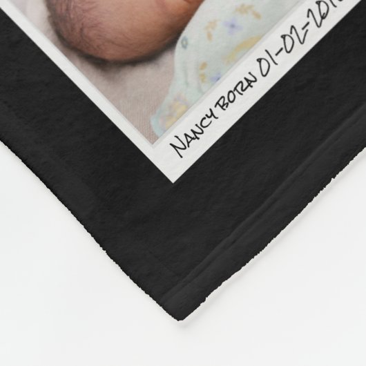 おばあちゃんとおじいちゃん家族フォトコラージュ フリースブランケット (角)