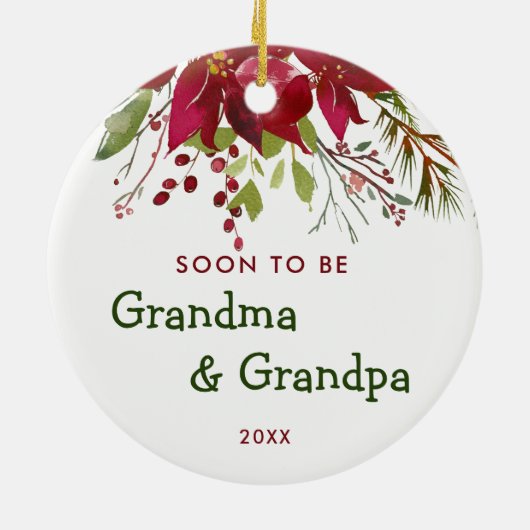おばあちゃんとおじいちゃん新しい祖父母になる セラミックオーナメント (裏面)