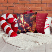 おばあちゃんとおじいちゃん | サンタが暖炉のそばで休憩 赤 クッション