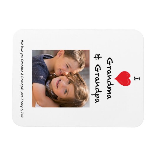 おばあちゃんとおばあちゃんが大好きな写真のマグネット記念 マグネット (横)