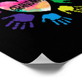 おばあちゃんとおばあちゃんハートカラフル手 ポスター (角)