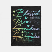 おばあちゃんとおばあちゃん素晴らしフローラ フリースブランケット (正面)