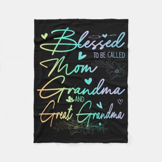 おばあちゃんとおばあちゃん素晴らしフローラ フリースブランケット (正面)