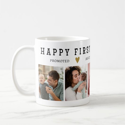 おばあちゃんとして初の母の日を幸せに5フォトコラージュ コーヒーマグカップ (左)