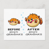 おばあちゃんとの食事がテーマのユーモアグッズ ポストカード (正面)