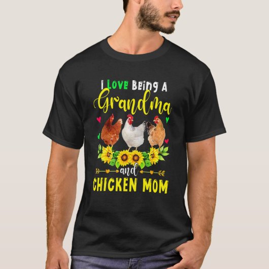 おばあちゃんとニワトリママとひよこちゃんが大好き Tシャツ (正面)