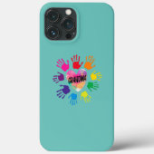 おばあちゃんと孫のハートカラフル手  Case-Mate iPhoneケース (裏面)