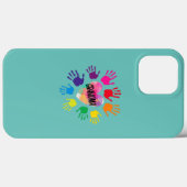 おばあちゃんと孫のハートカラフル手  Case-Mate iPhoneケース (裏面 (横))