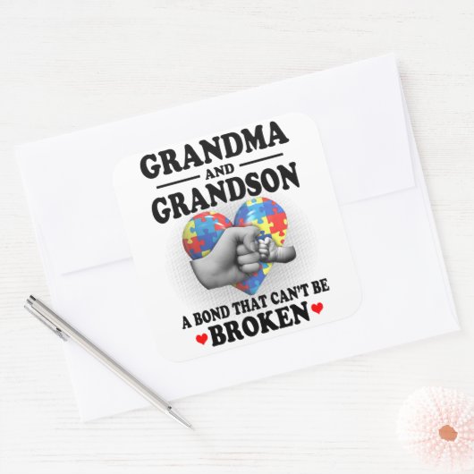 おばあちゃんと孫は壊せない絆だ スクエアシール (封筒)