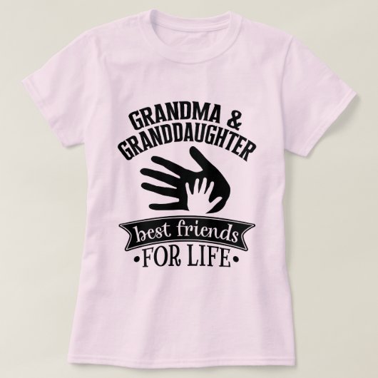 おばあちゃんと孫娘の最高の友情 Tシャツ (デザイン正面)