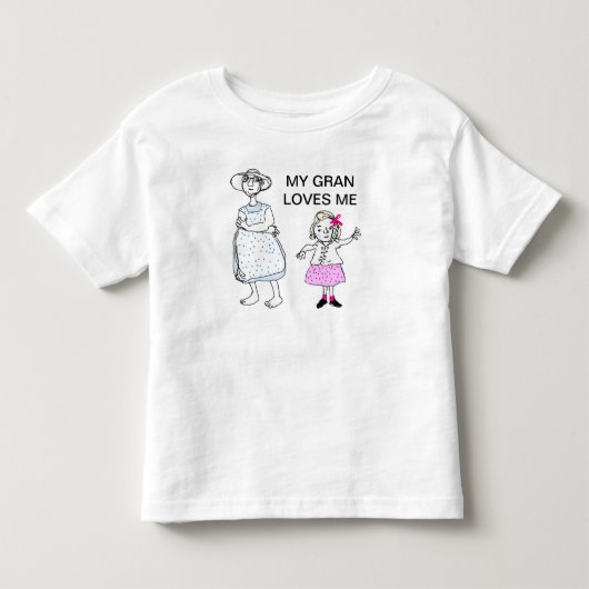 おばあちゃんと孫娘 トドラーTシャツ (正面)
