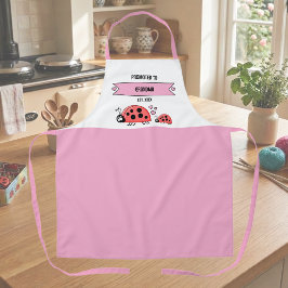 おばあちゃんになったてんとう虫ピンク エプロン