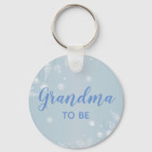 おばあちゃんになるブルー男の赤ちゃんシャワーl新おばあちゃんB キーホルダー (正面)