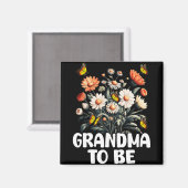 おばあちゃんになる、新しい赤ちゃん妊娠発表リブ マグネット (正面/裏面)