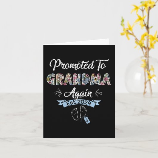 おばあちゃんにまた 2024年予想妊娠発表 カード (黄色い花)