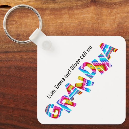 おばあちゃんに呼び出し文字の子の名前 キーホルダー (正面)