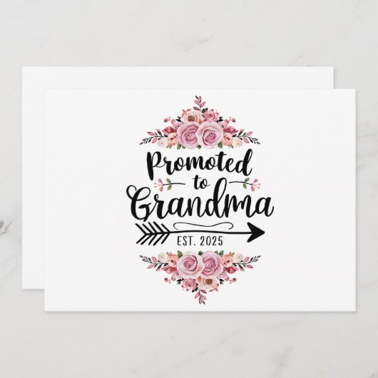 おばあちゃんに昇格 2025年妊娠発表 招待状 (正面/裏面)