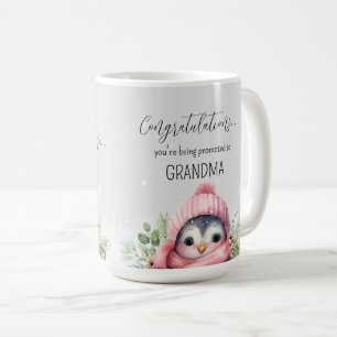 おばあちゃんに昇進したかわいいペンギンの妊娠が明らかになる コーヒーマグカップ