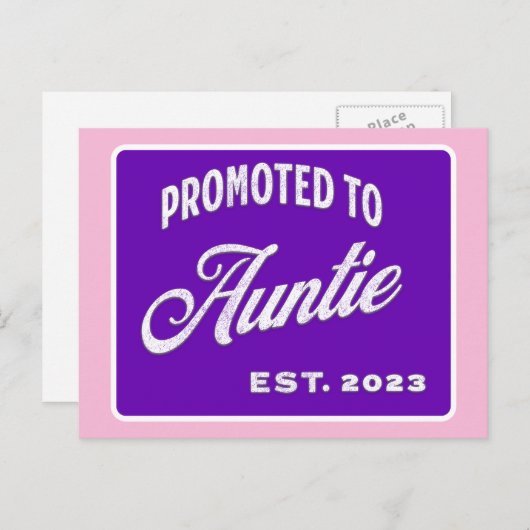 おばあちゃんに昇進した。2023新しい叔母のために シーズンポストカード (正面/裏面)