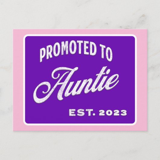 おばあちゃんに昇進した。2023新しい叔母のために シーズンポストカード (正面)