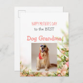 おばあちゃんに犬から犬への母の日のカード 案内ポストカード (正面/裏面)