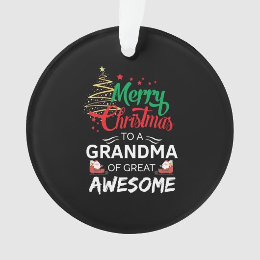 おばあちゃんに聖降誕祭お目出素晴らしし オーナメント (正面)