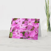 おばあちゃんに誕生日かわいらしピンクの花 カード (正面)