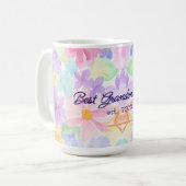 おばあちゃんに贈る母の日 水彩花柄デザイン コーヒーマグカップ (正面左)