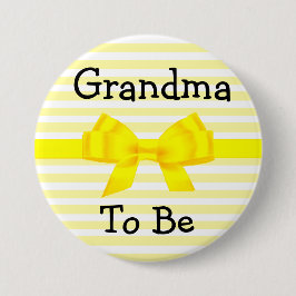 おばあちゃんに黄色と白の赤ちゃんシャワーボタン 缶バッジ