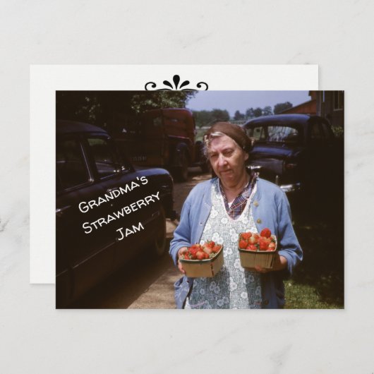 おばあちゃんのいちごレシピ新鮮いちご旧 ポストカード (正面/裏面)