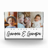 おばあちゃんのおじいちゃん孫の写真 フォトブロック (正面)