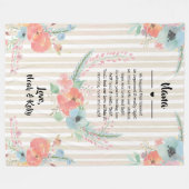 おばあちゃんのおばあさんの日のフローラ詩(孫) フリースブランケット (正面(横))