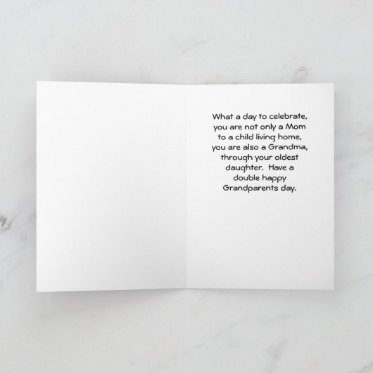 おばあちゃんのおばあちゃんの祖父母のデイカード カード (内部)