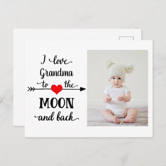 おばあちゃんのお月さまと写真が大好き ポストカード (正面/裏面)