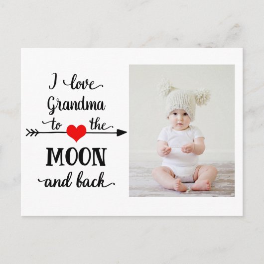 おばあちゃんのお月さまと写真が大好き ポストカード (正面)