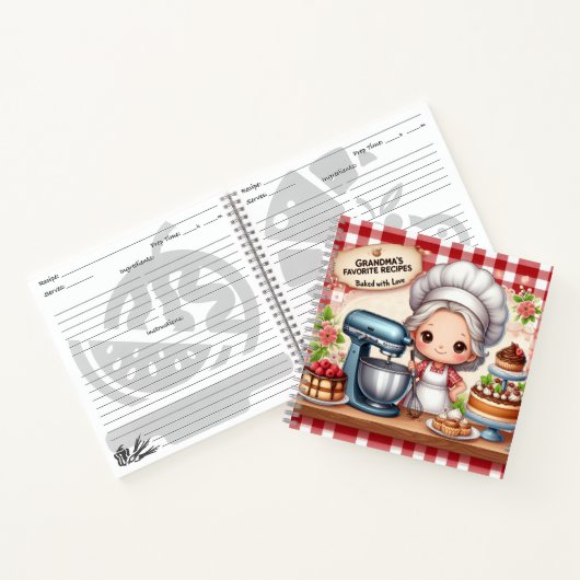 おばあちゃんのお気に入りのレシピ ノートブック (内部)