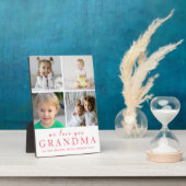 おばあちゃんのことが大好き|フォトコラージュ|ピンクホワイト フォトプラーク (側面)