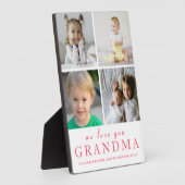 おばあちゃんのことが大好き|フォトコラージュ|ピンクホワイト フォトプラーク (側面)