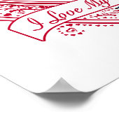 おばあちゃんのことが大好き!フォト赤いハート ポスター (角)