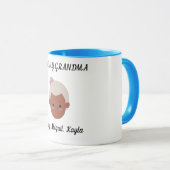 「おばあちゃんのことが大好き」2つの調色コーヒーカップ。マグ マグカップ (正面右)