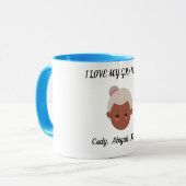 「おばあちゃんのことが大好き」2つの調色コーヒーカップ。マグ マグカップ (正面左)