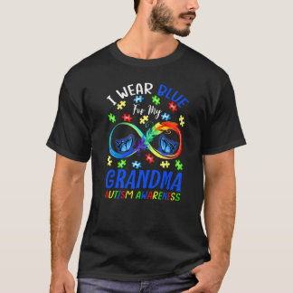 おばあちゃんのためにブルーを着て自閉症啓発バター Tシャツ