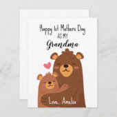 おばあちゃんのためのハッピーマザーズのデイカード、最初の母 招待状 (正面/裏面)