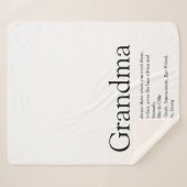 おばあちゃんのためのモダンで楽しいブラック＆ホワイトデザイン シェルパブランケット (正面(横))