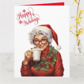 おばあちゃんのためのユーモア溢れるハッピーホリデーカード カード (黄色い花)