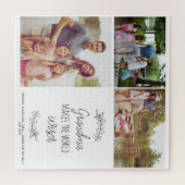 おばあちゃんのための幸せな祖父母の日写真コラージュ ジグソーパズル (横)