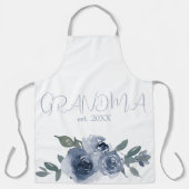 おばあちゃんのための青い花 エプロン (正面)