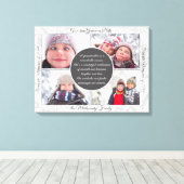 おばあちゃんのための4枚の写真の名前とメッセージを入れた愛のメモリー キャンバスプリント (インサイチュ (ウッドフロア))