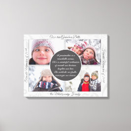 おばあちゃんのための4枚の写真の名前とメッセージを込めた愛の記憶 キャンバスプリント