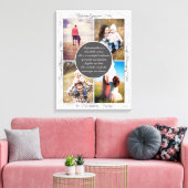 おばあちゃんのための4枚の写真の名前とメッセージを込めた愛の記憶 キャンバスプリント (インサイチュ (リビング))